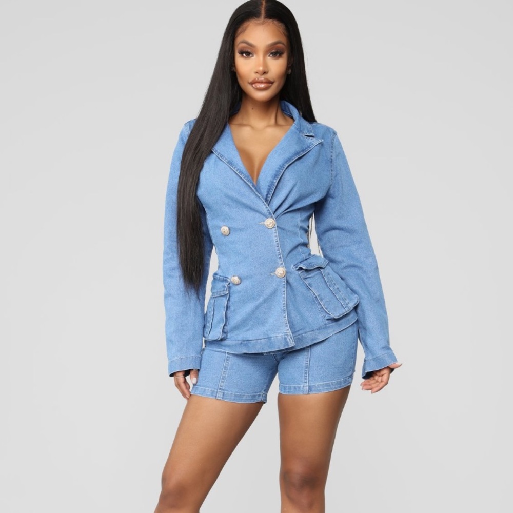 Denim two piece set